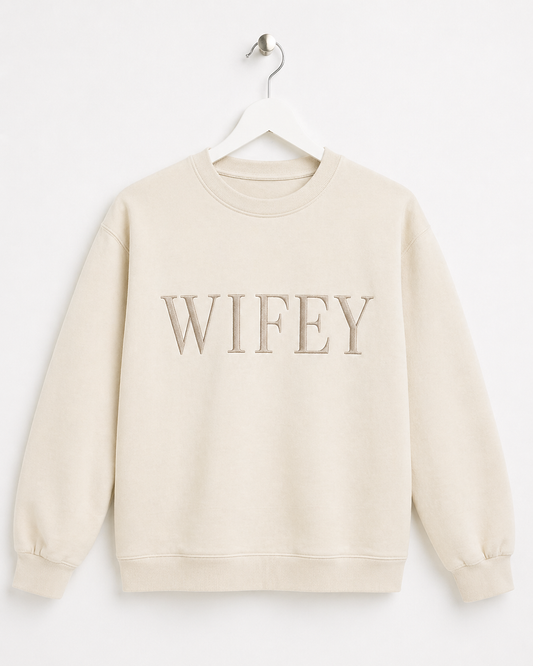Wifey Embroidered Sweatshirt