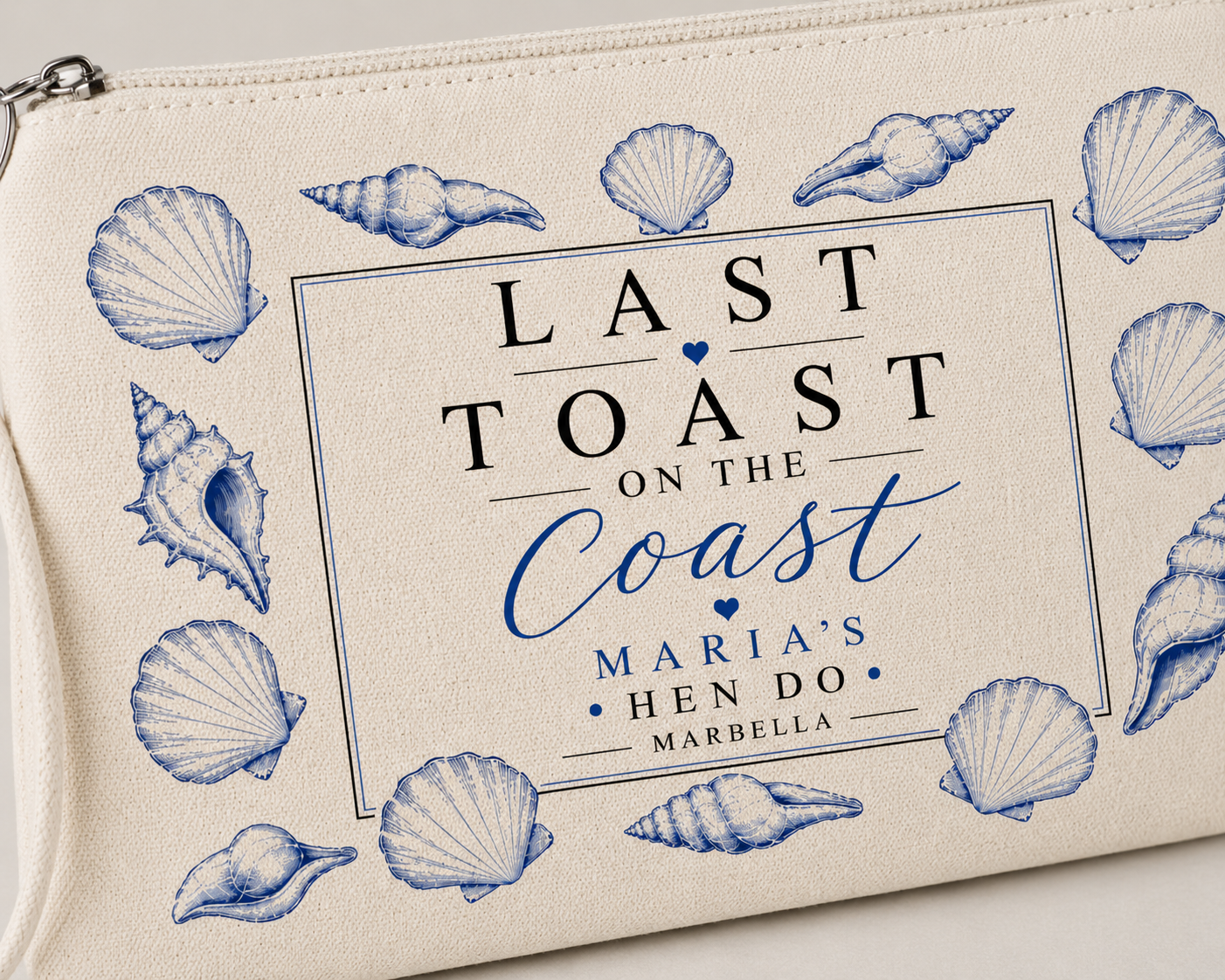 Personalised Hen Party Clutch Bag- Last Toast on the Coast