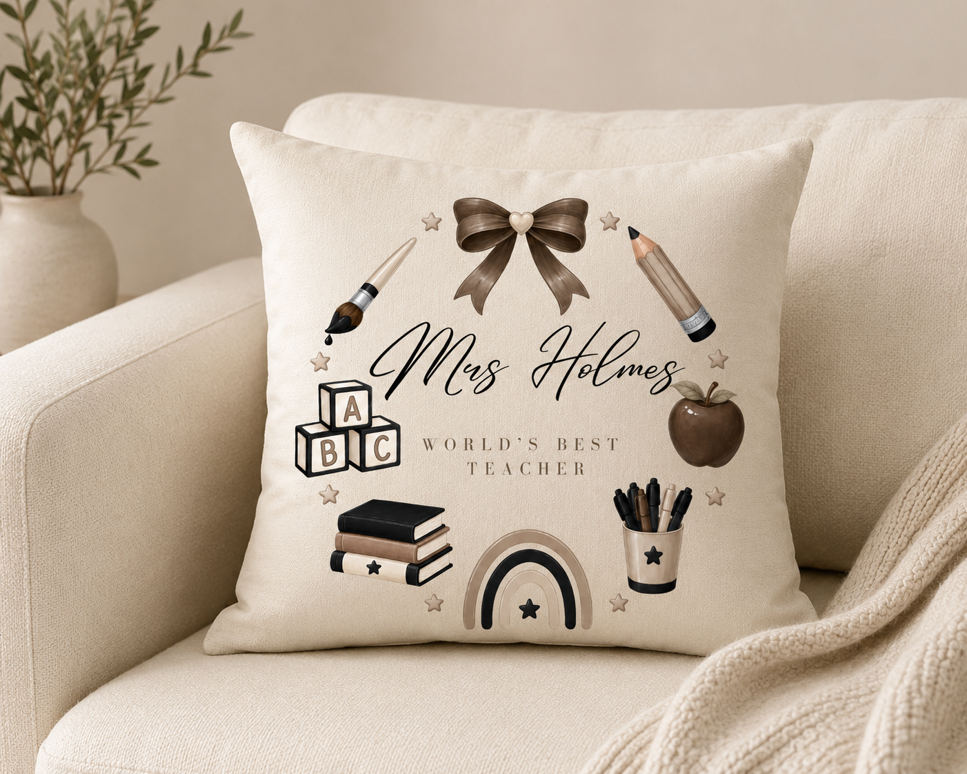 Personalised Teacher Cushion - Ideal Teacher Appreciation Gift