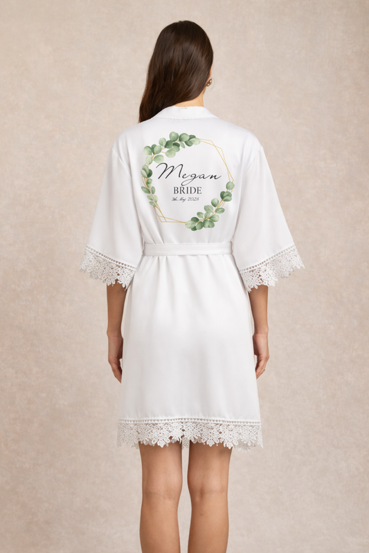 Personalised Satin Wedding Robe S1