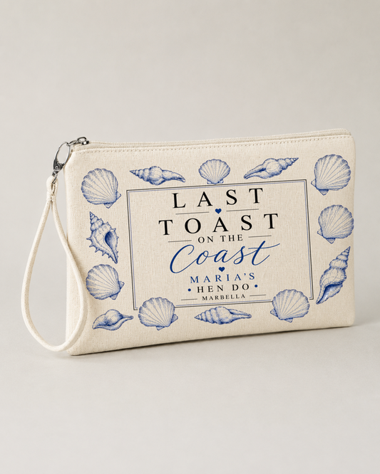 Personalised Hen Party Clutch Bag- Last Toast on the Coast