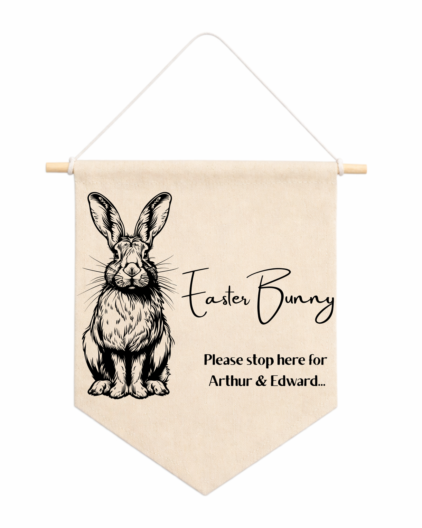 Personalised Easter Bunny Stop Here Flag
