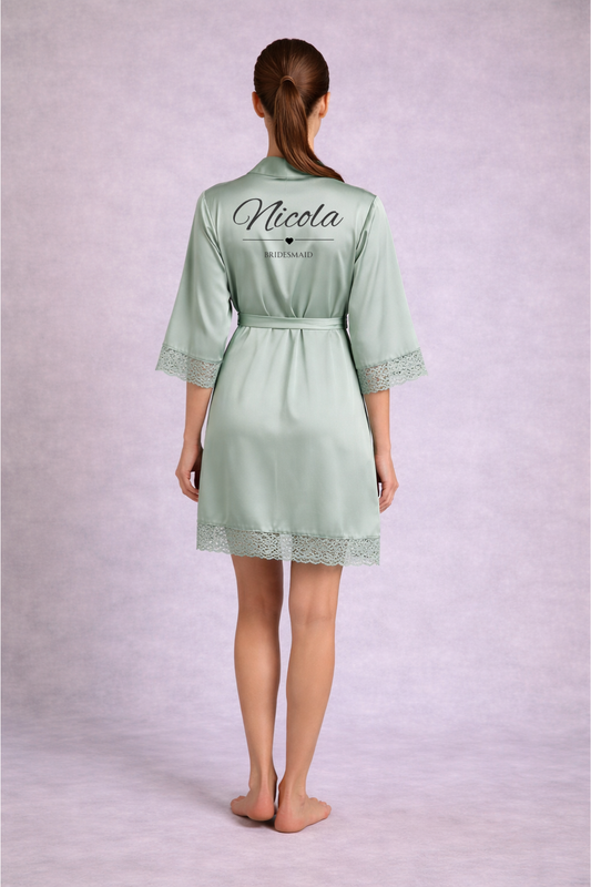 Personalised Satin Wedding Robe S5