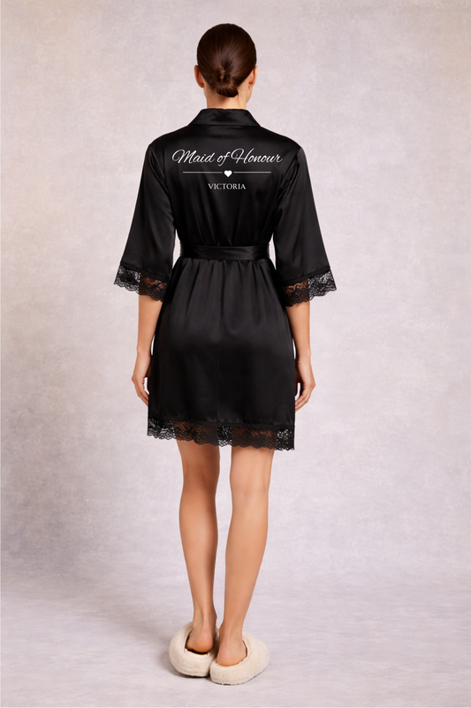 Personalised Satin Wedding Robe S6