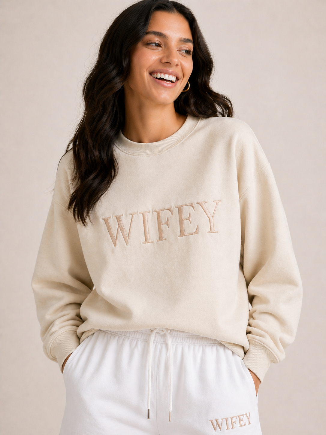 Wifey Embroidered Sweatshirt