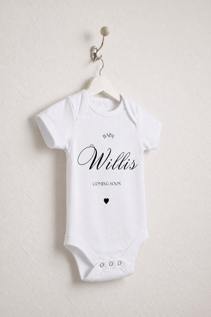 Personalised Coming Soon Baby Grow