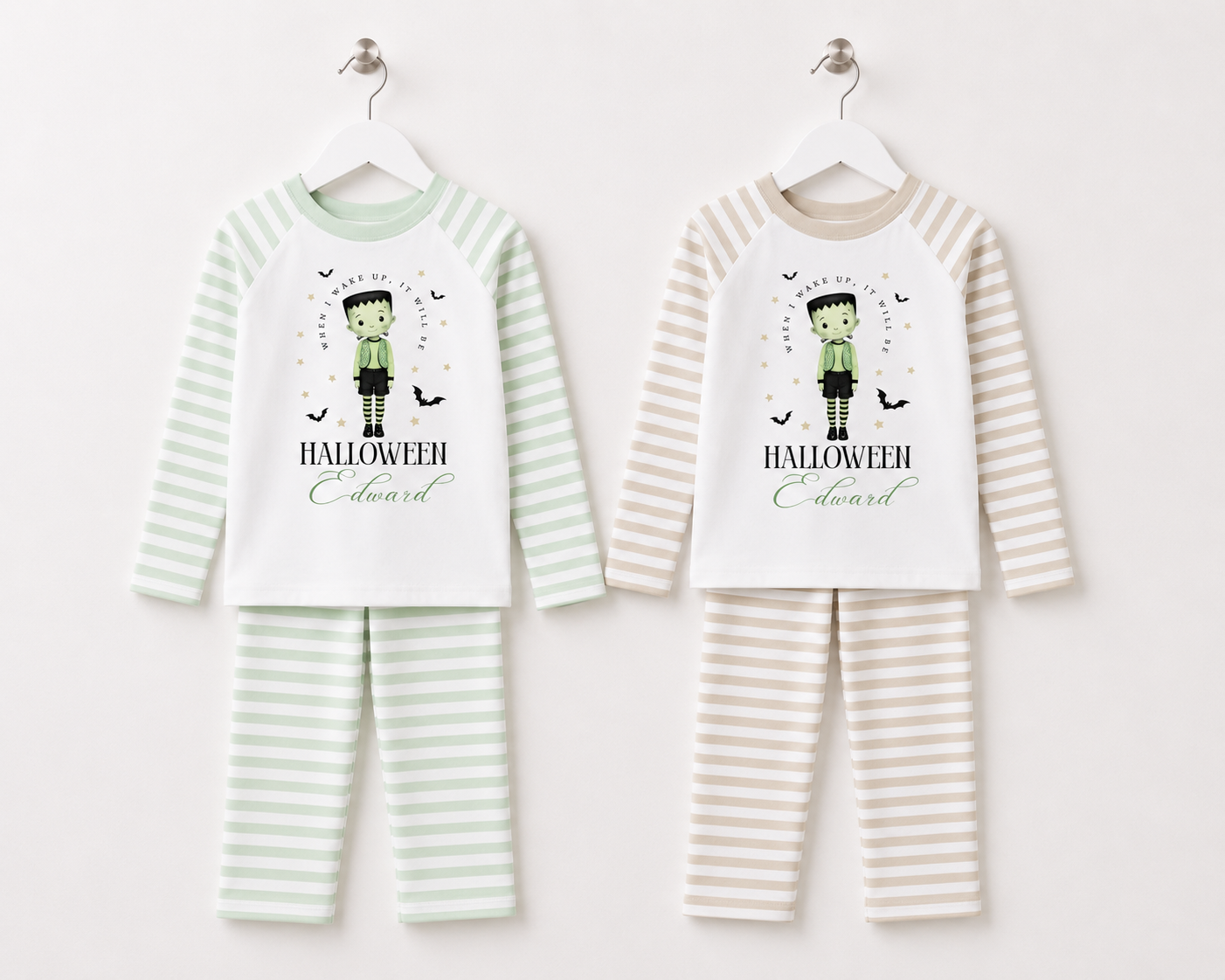 When i wake up, It will be Halloween Frankenstein Personalised Pajamas