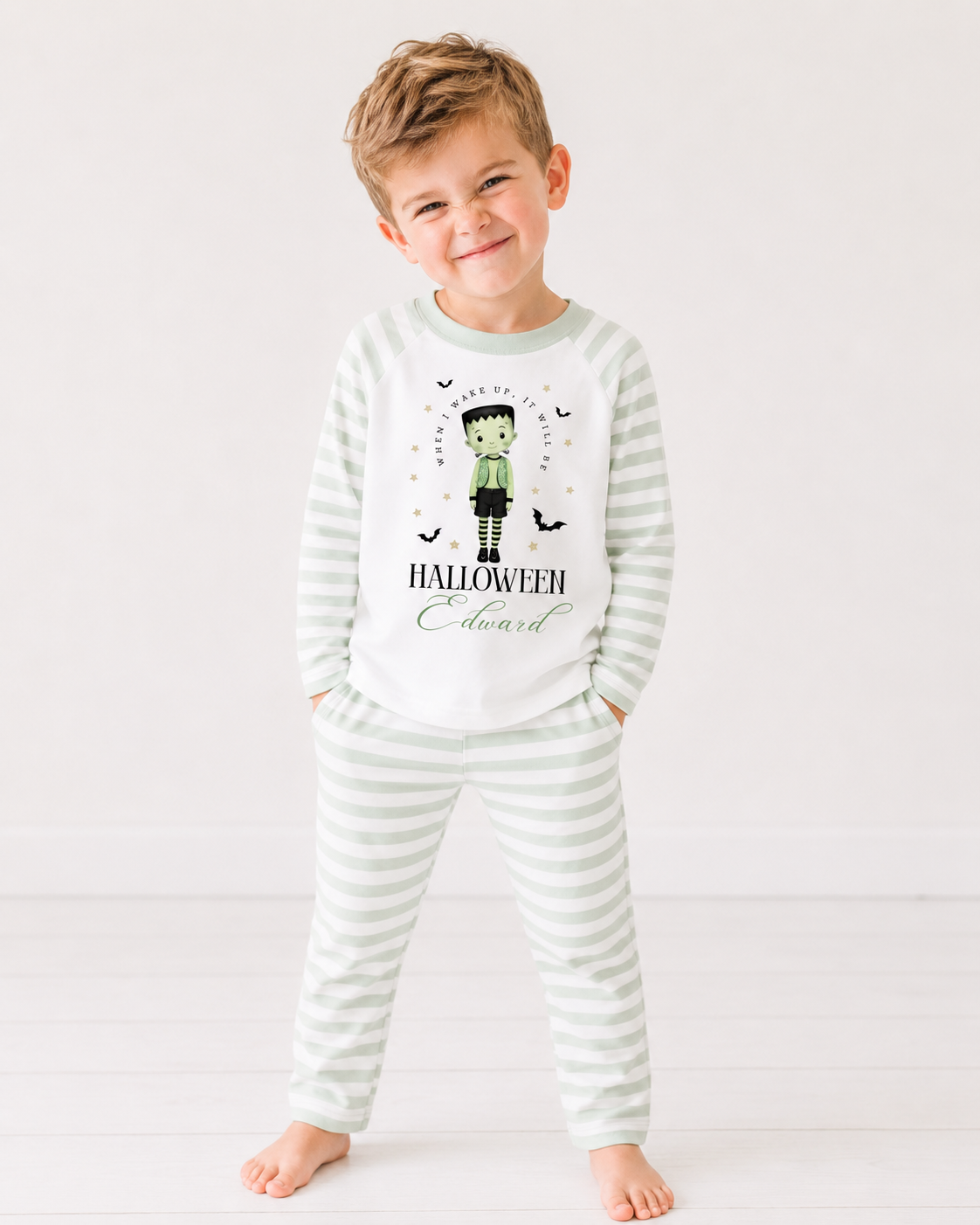 When i wake up, It will be Halloween Frankenstein Personalised Pajamas