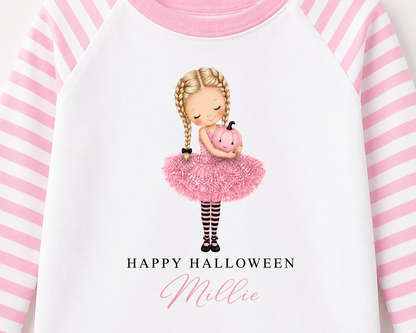 Halloween Ballerina Personalised Pink Pajamas
