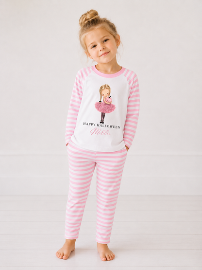 Halloween Ballerina Personalised Pink Pajamas