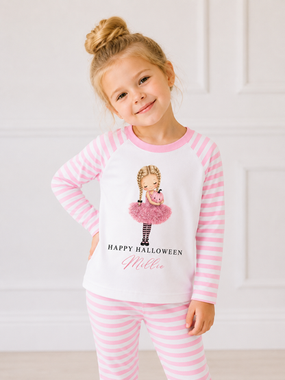 Halloween Ballerina Personalised Pink Pajamas