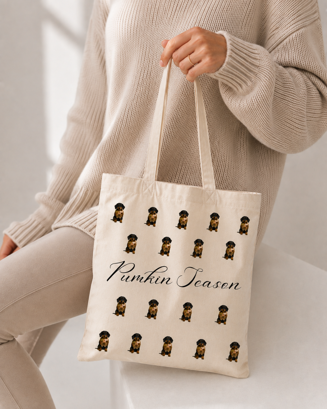 Autumn Halloween Multi Print Tote Bag, Various Breeds