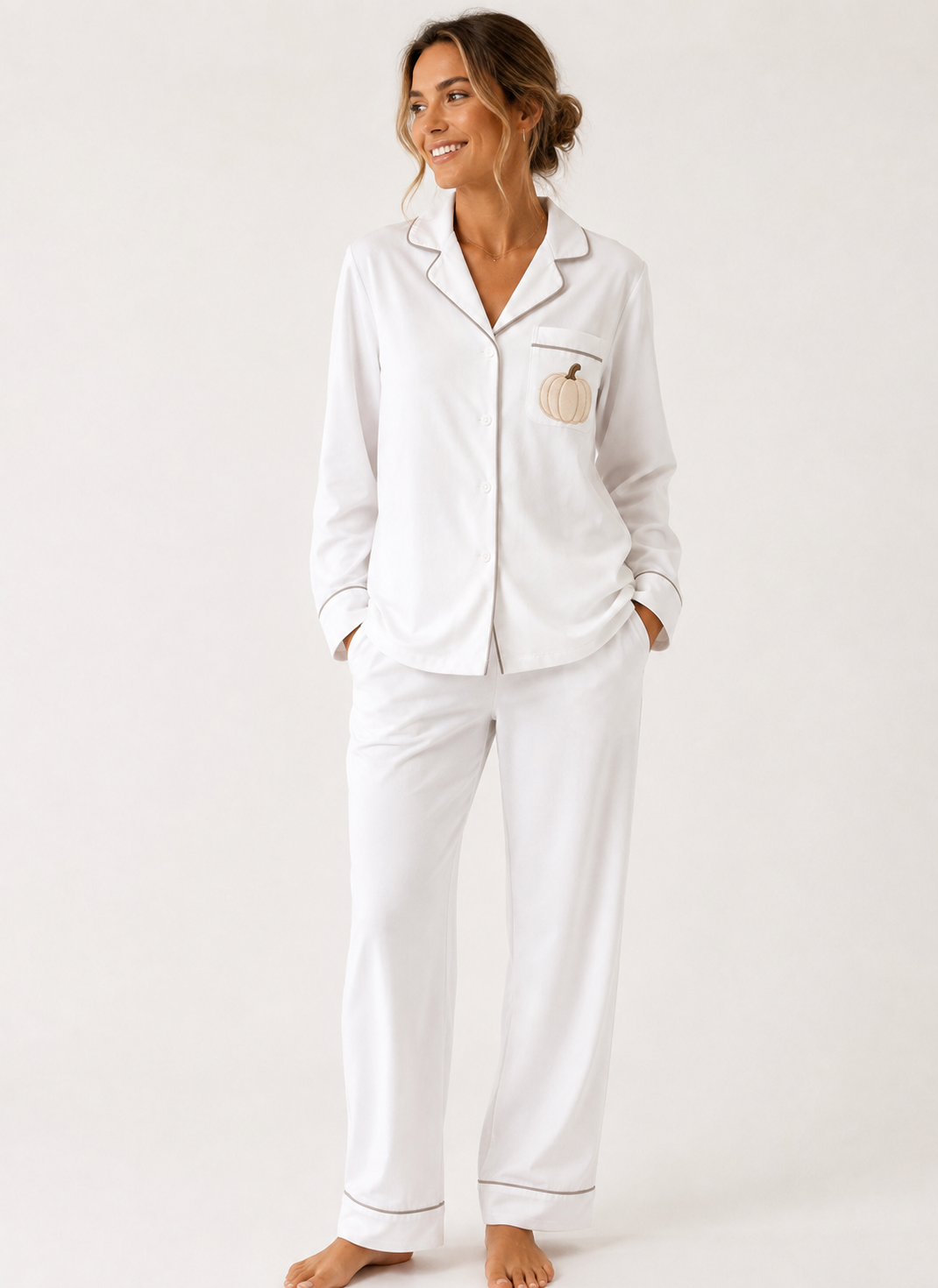 Adult Halloween Pumpkin Satin Pajamas