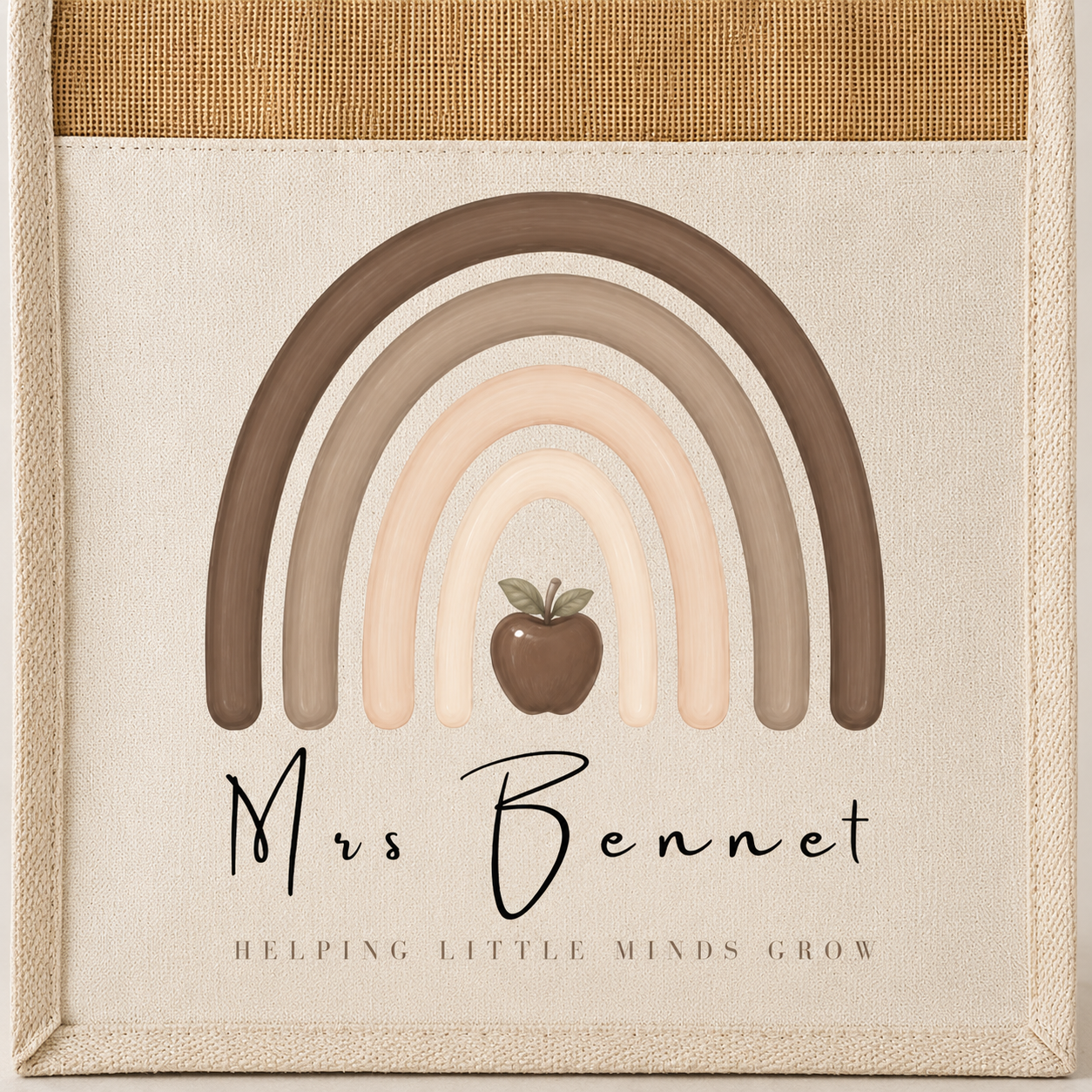Personalised Teacher Hessian Bag