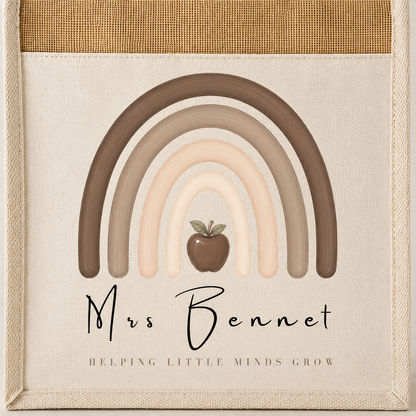 Personalised Teacher Hessian Bag