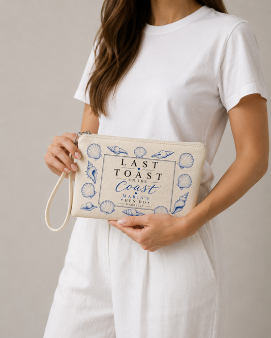 Personalised Hen Party Clutch Bag- Last Toast on the Coast