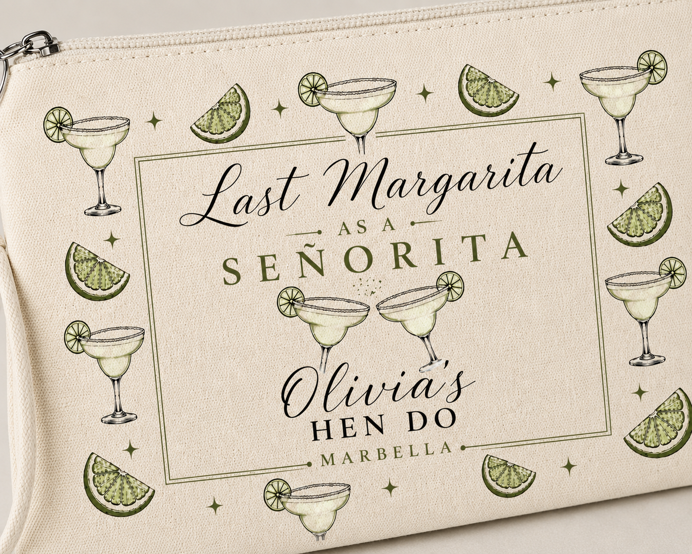 Personalised Hen Party Clutch Bag- Last Margarita as a Senorita