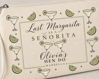 Personalised Hen Party Clutch Bag- Last Margarita as a Senorita