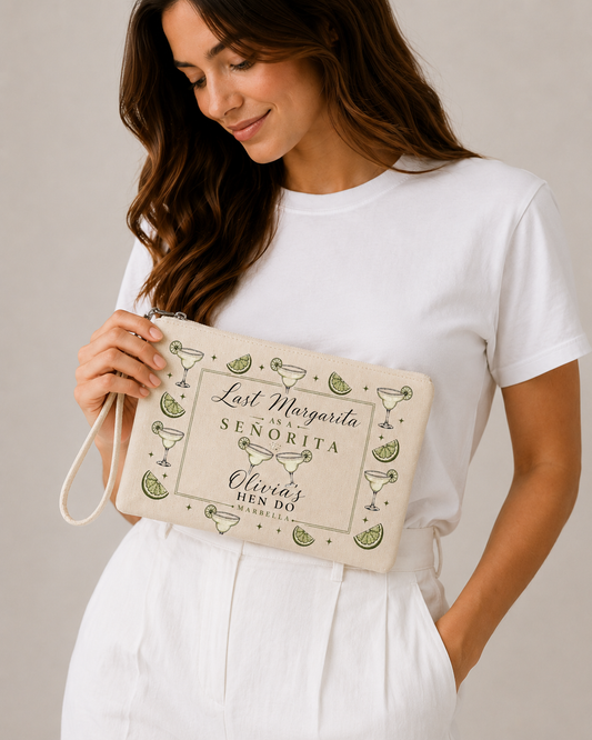 Personalised Hen Party Clutch Bag- Last Margarita as a Senorita