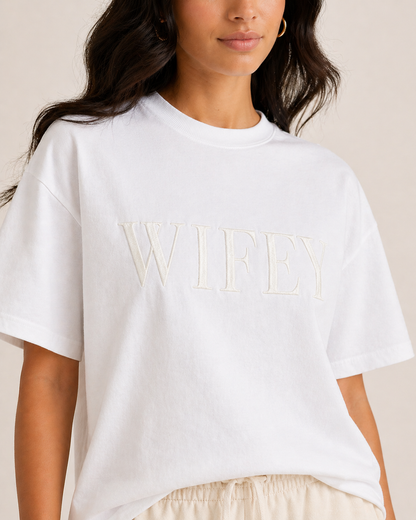 Wifey Embroidered T shirt