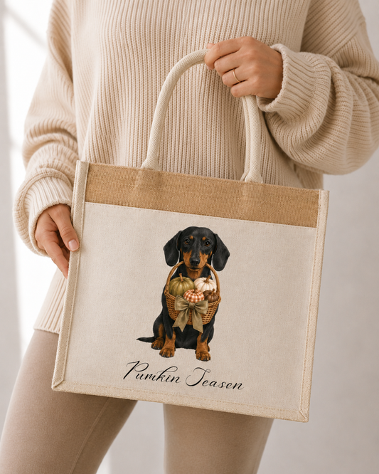 Autumn Halloween Single Print  Canvas Tote Bag, Various Breeds