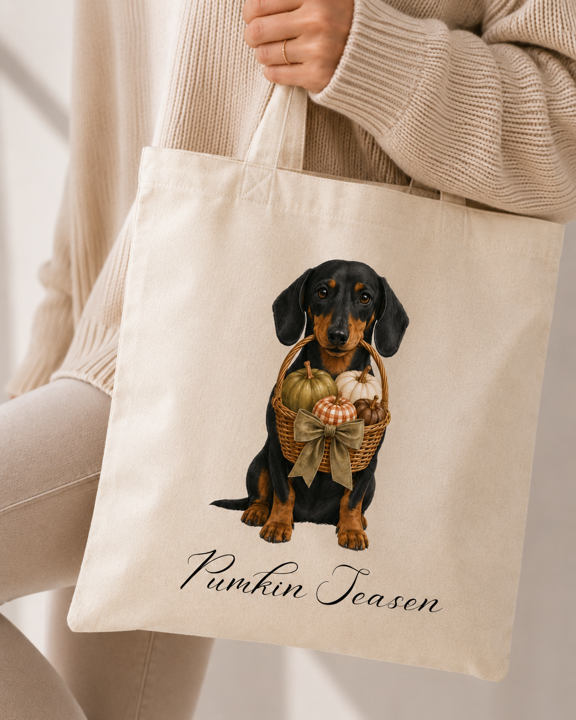 Autumn Halloween Single Print Tote Bag, Various Breeds