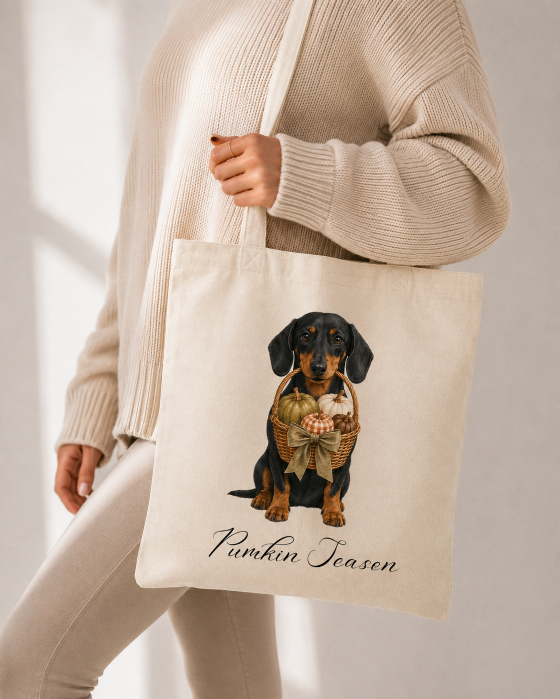 Autumn Halloween Single Print Tote Bag, Various Breeds