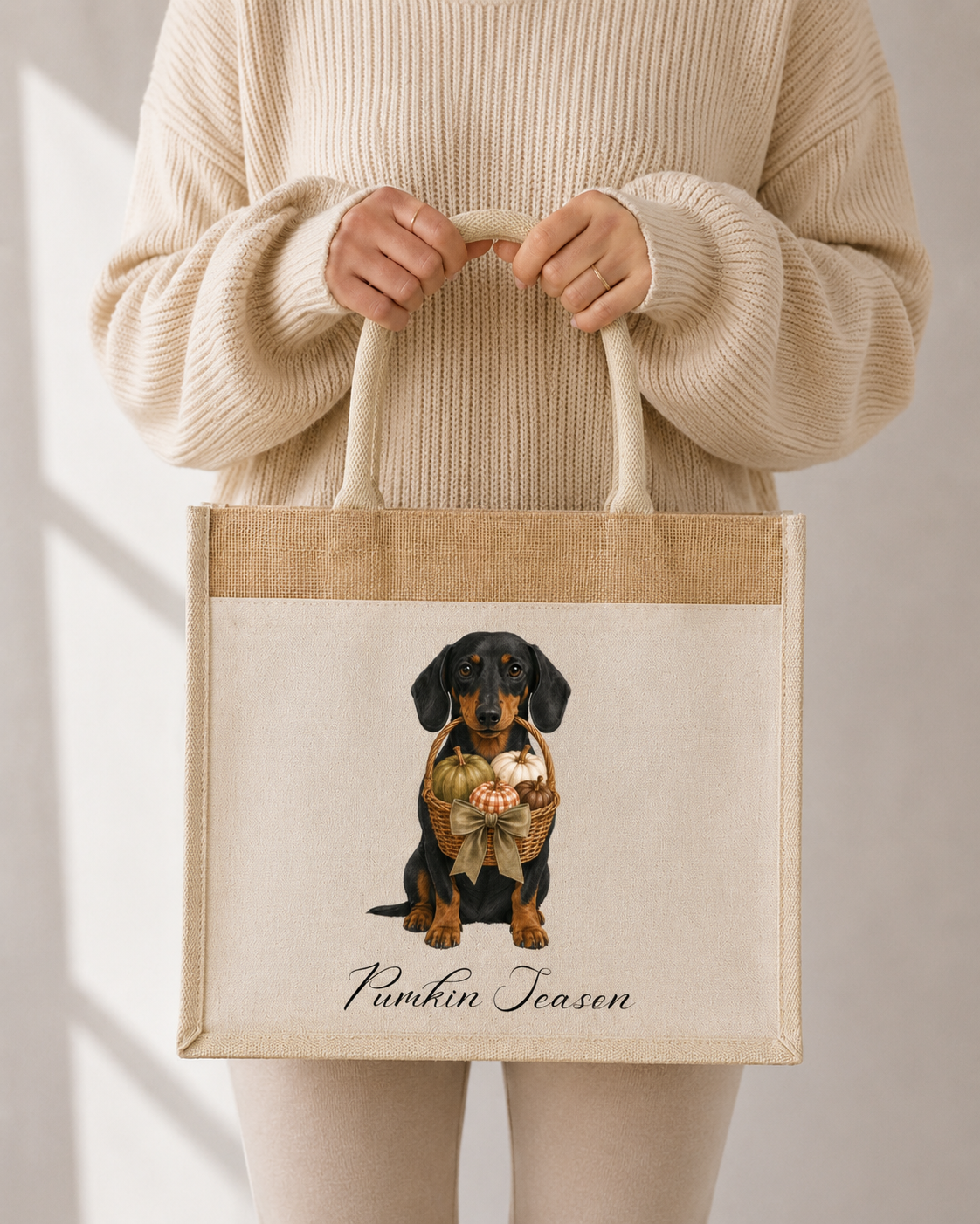 Autumn Halloween Single Print  Canvas Tote Bag, Various Breeds