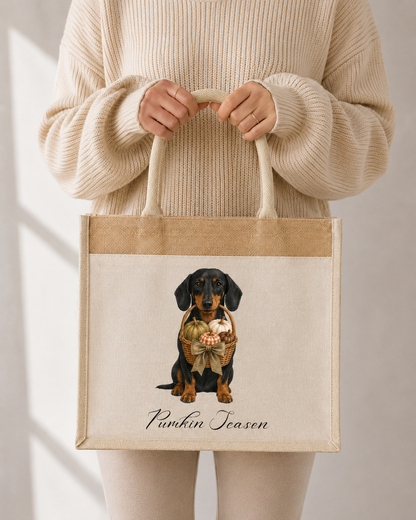 Autumn Halloween Single Print  Canvas Tote Bag, Various Breeds
