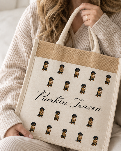 Autumn Halloween Multi Print  Canvas Tote Bag, Various Breeds