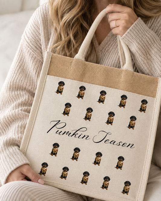 Autumn Halloween Multi Print  Canvas Tote Bag, Various Breeds