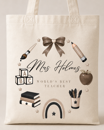 Personalised Teacher Tote Bag