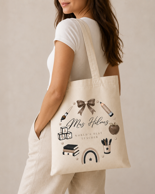 Personalised Teacher Tote Bag