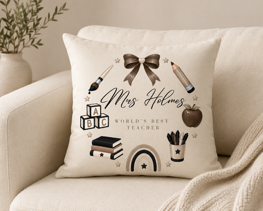 Personalised Teacher Cushion - Ideal Teacher Appreciation Gift