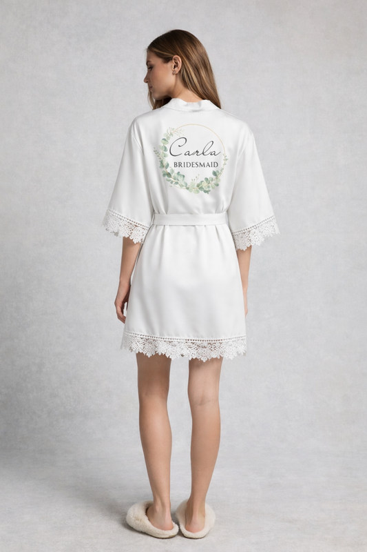 Personalised Satin Wedding Robe S2