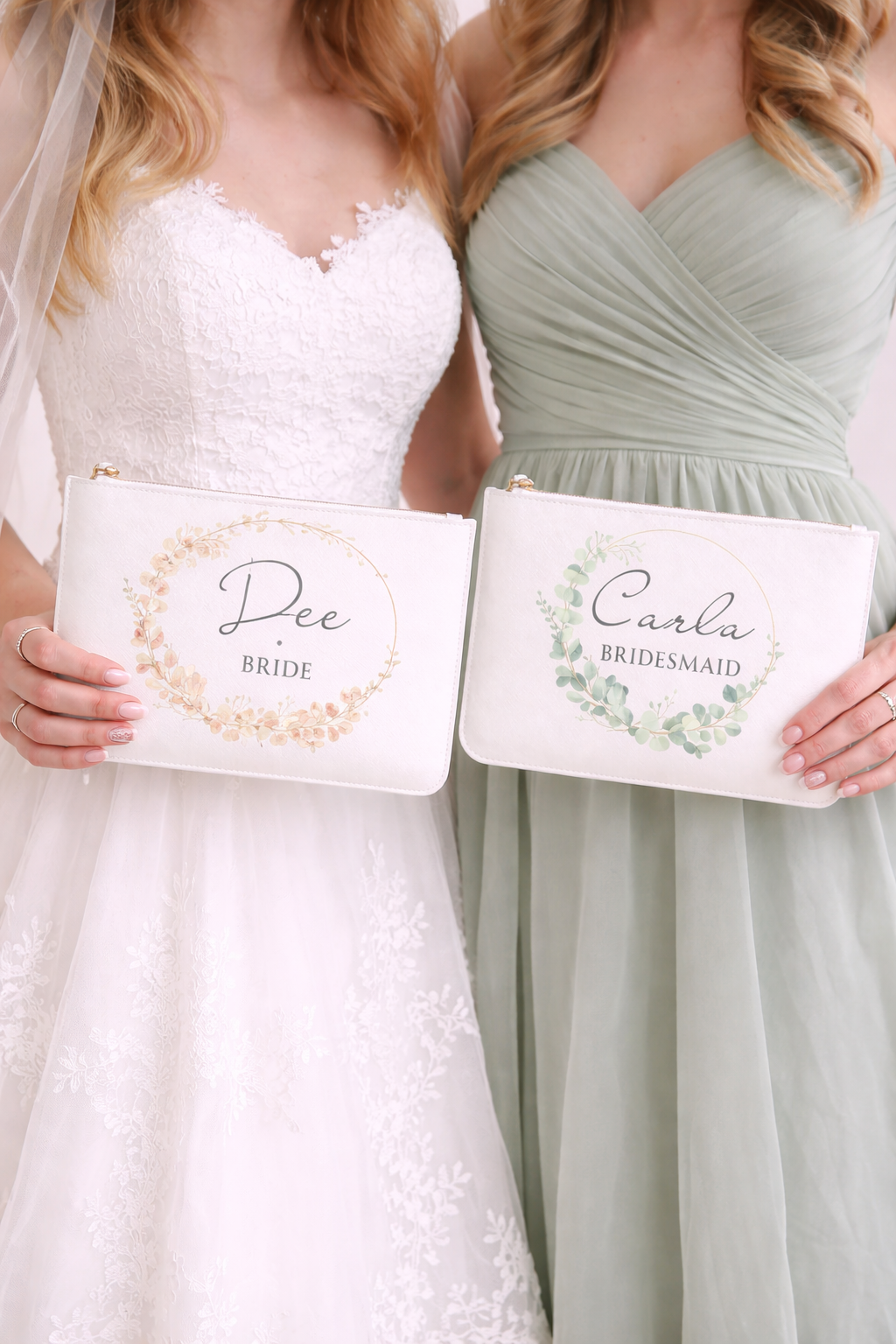 Personalised Wedding Leather Clutch Bag