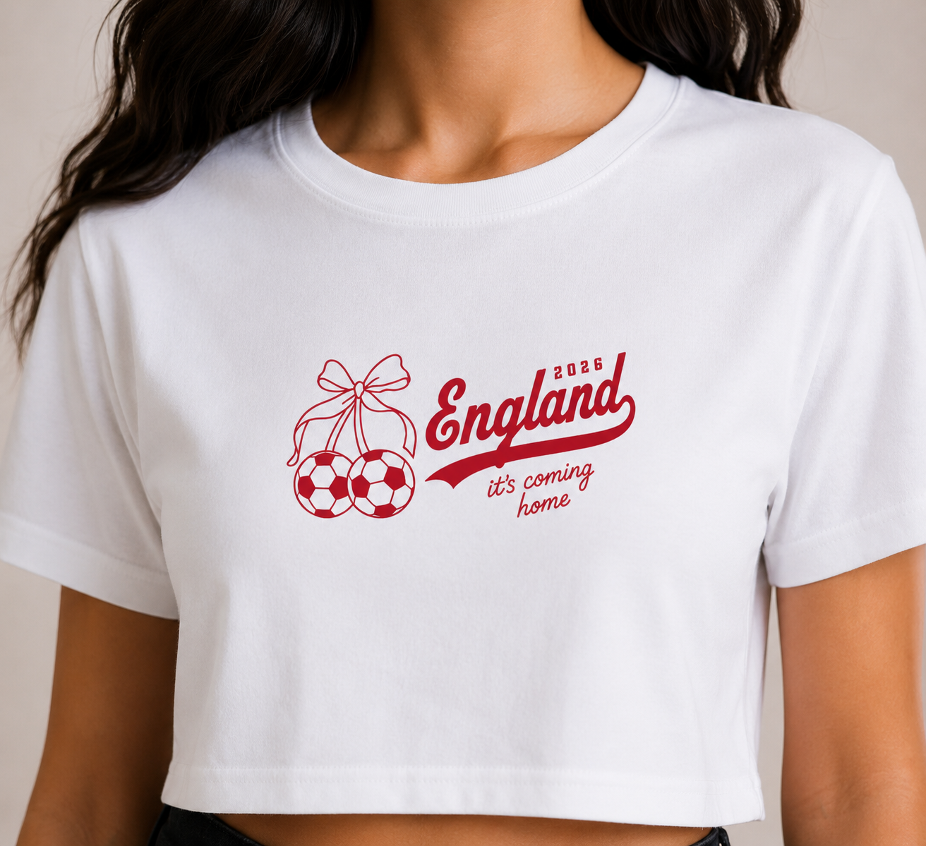 World Cup Crop Baby Tee - White