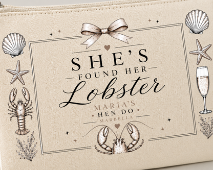Personalised Hen Party Clutch Bag- She's Found Her Lobster