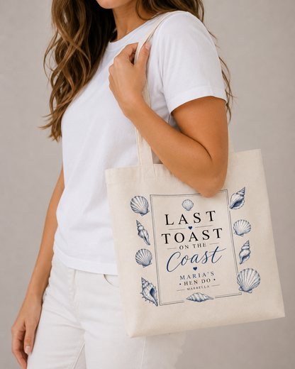 Personalised Hen Party Tote Bag -Last Toast On The Coast