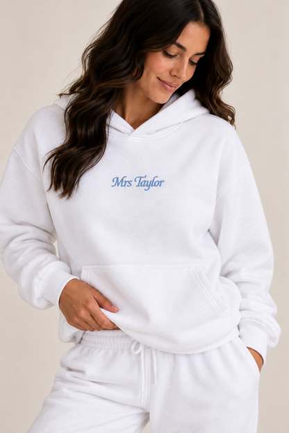 Personalised Embroidered Bridal Hoodie Custom Bride Hoodie