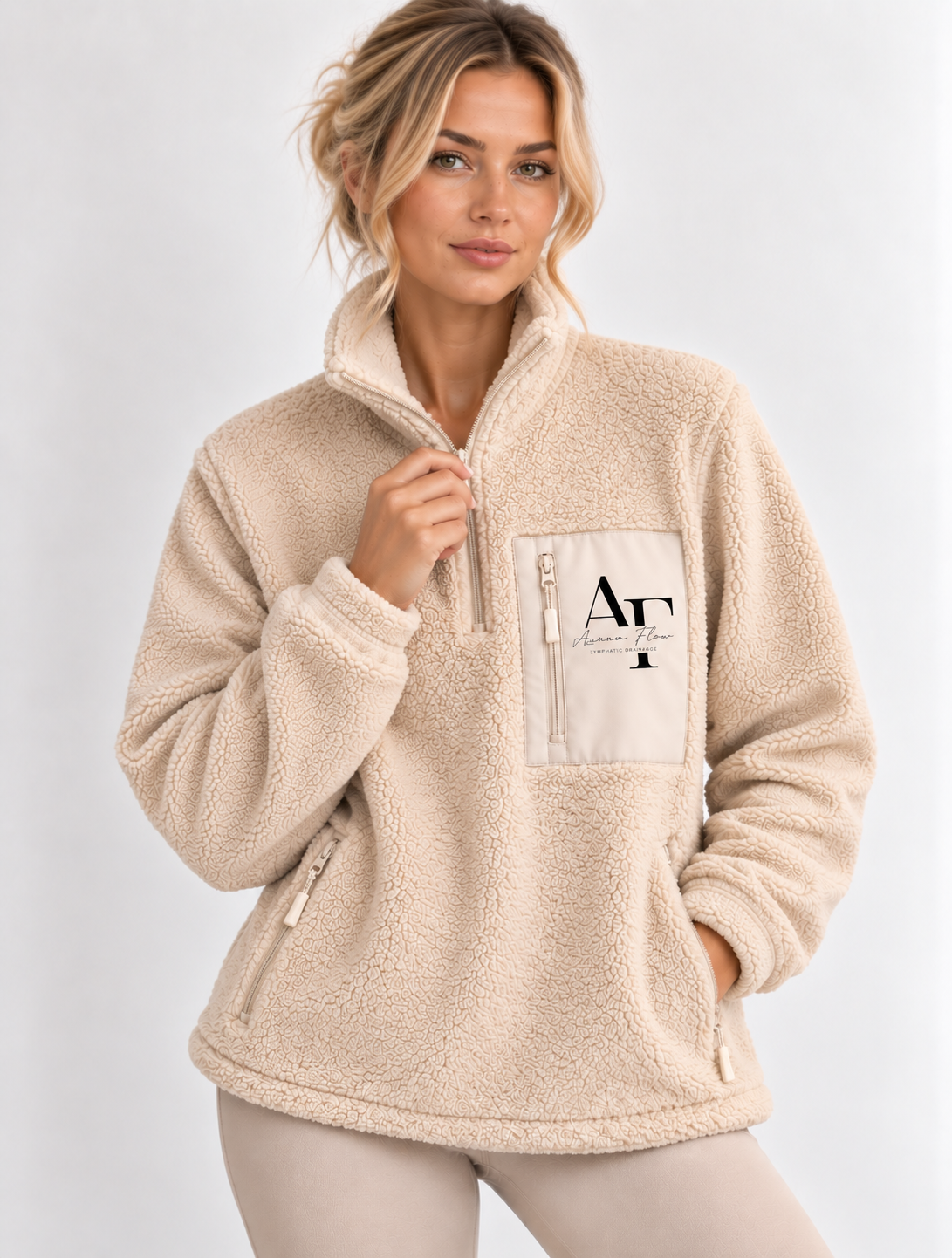 Personalised Borg 1/4 Zip Fleece Gilet with your logo