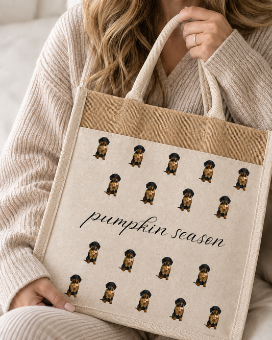 Autumn Halloween Multi Print  Canvas Tote Bag, Various Breeds