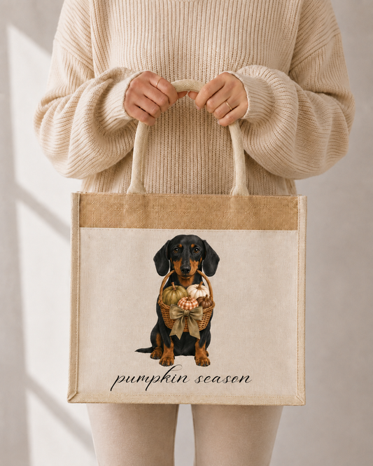 Autumn Halloween Single Print  Canvas Tote Bag, Various Breeds