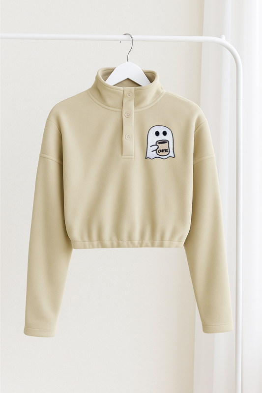Coffee Ghost cropped fleece