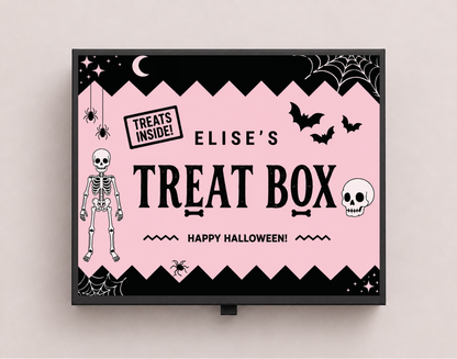 Children's Personalised Halloween Magnetic Treat Box - Pink