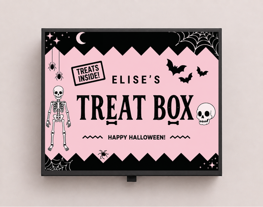 Children's Personalised Halloween Magnetic Treat Box - Pink