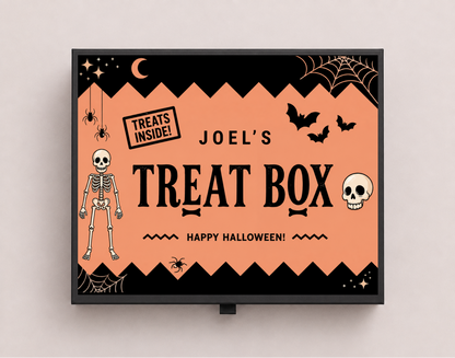 Children's Personalised Halloween Magnetic Treat Box - Orange