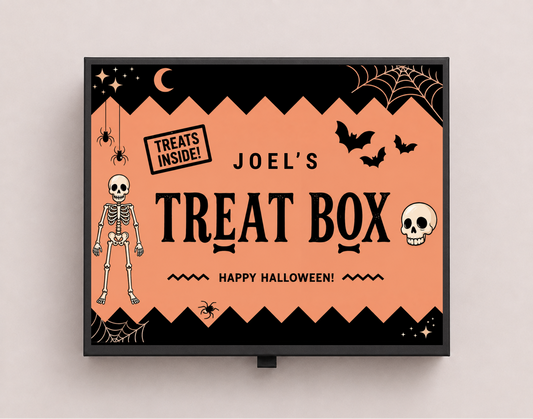Children's Personalised Halloween Magnetic Treat Box - Orange