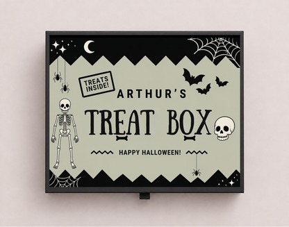 Children's Personalised Halloween Magnetic Treat Box - Green