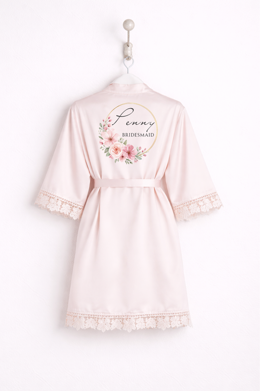 Personalised Satin Wedding Robe S3